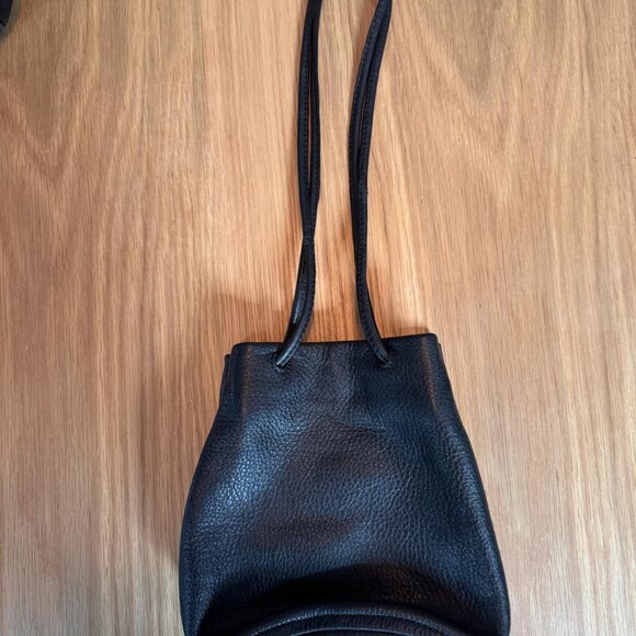 Per Lei Leather New York - Layne Black Drawstring Bag - Picture 3 of 7